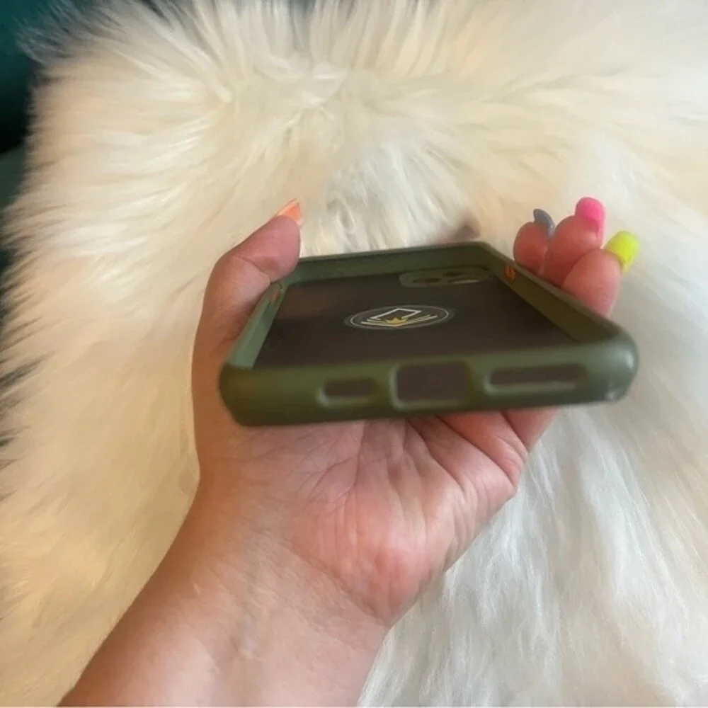 Silicone Case For Iphone 11 Pro Max 6.5 Magnet Ring Stand Green